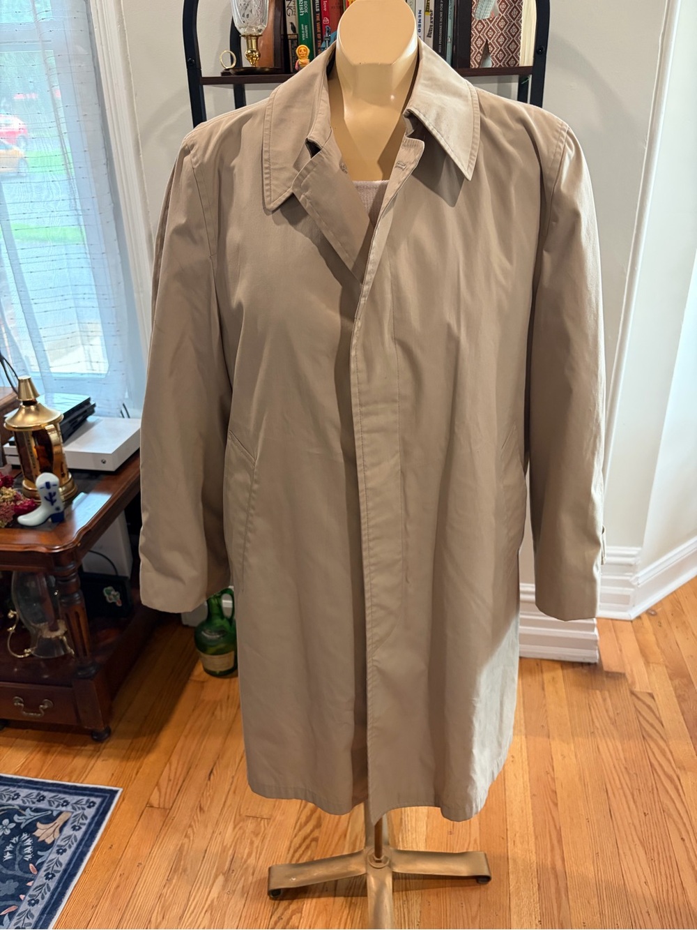 Vintage Tan London Fog Maincoats Trench Coat with Fur Lining